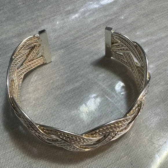 925 Elegant Silver Braided Bracelet - Picture 4 of 5